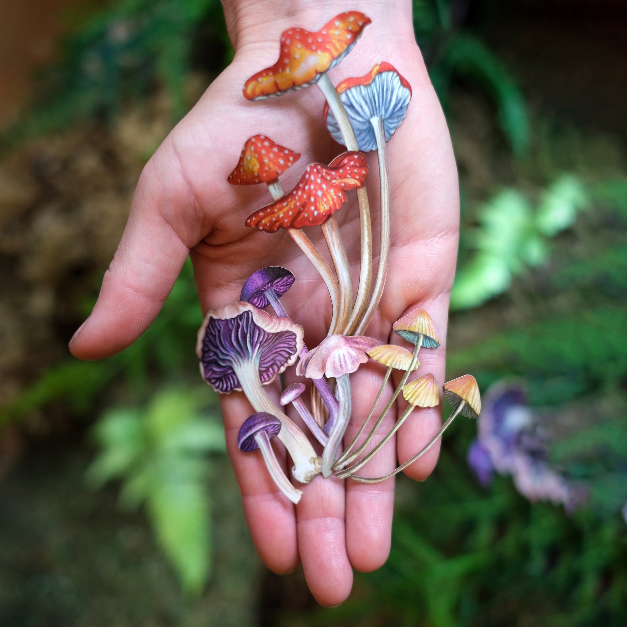 💫New💫 'Go Ask Alice' Psychedelic Mushrooms & Ferns Set