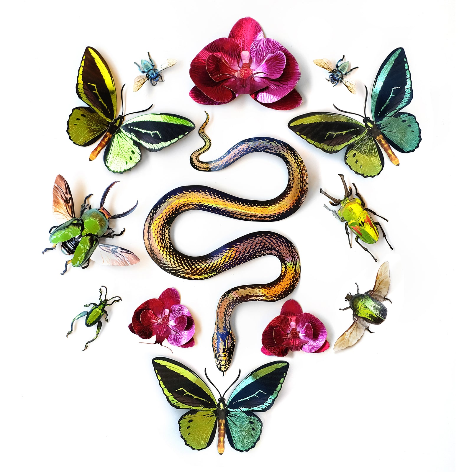 Paper Snake Replica - 'Prism' - Moth & Myth